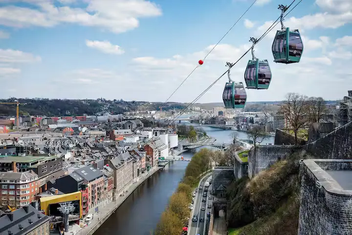 Le téléphérique de Namur vers la Citadelle.